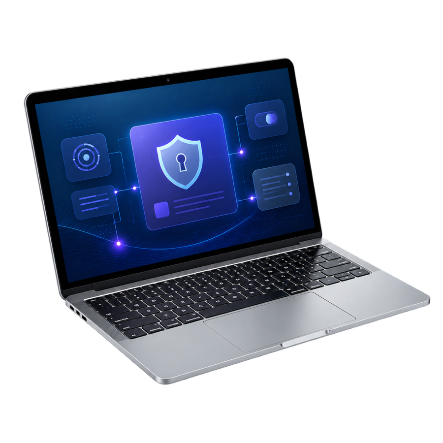 Notebook representando um certificado A1 armazenado no computador